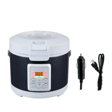 Imagem de AMIEROUS Mini Panela Elétrica De Arroz 12V/24V, Viagem Portátil 3L Para Carro/Caminhão, Pequena Com Bandeja Vapor, Função Aquecimento E (Preta)