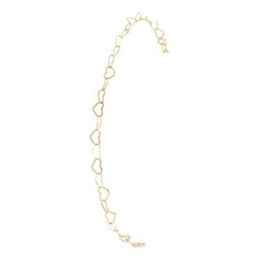 Imagem de Pulseira Feminina Elos De Coração 18 Cm 3 Mm Ouro 18k 750 18 18 Cm - J