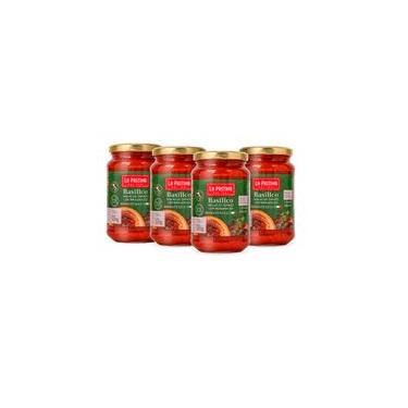 Imagem de Kit 4 de Molho Manjericão Italiano 320G La Pastina - Pronto Para Consumo