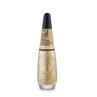 Imagem de Esmalte Impala A Cor da sua moda Glitter Cor Tudo Dourado 7,5 ml