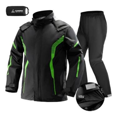 Imagem de Conjunto de Chuva Motoqueiro em Nylon Impermeável Tam P - GTLIANGWANG