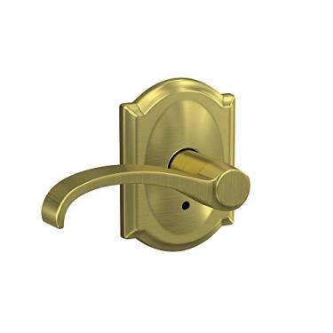 Imagem de Schlage Alavanca personalizada FC21 WIT 608 CAM Whitney com acabamento Camelot Hall-Closet e trava de banheiro para cama, bronze acetinado