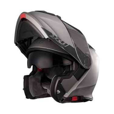 Imagem de Capacete Moto X11 Turner Solides Articulado Viseira Interna Fumê prata 62