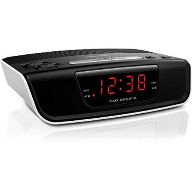 Imagem de Philips Digital Alarm Clock Radio for Bedroom com rádio FM, display LED, fácil soneca, temporizador de sono, backup da bateria (baterias não incluídas)