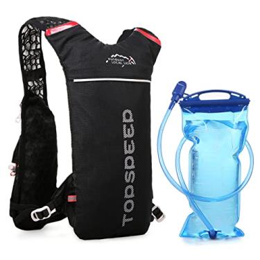 Imagem de Zxcv Pacote De Hidratação Mochila Com Bexiga De Água 2L Super Leve Respirável Colete De Hidratação Para Ao Ar Livre Correndo Ciclismo Escalada, Preto
