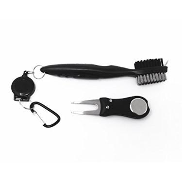 Imagem de Conjunto de ferramentas de reparo para golfe e golfe da Honbay, escova de golfe e limpador de sulcos com clipe retrátil