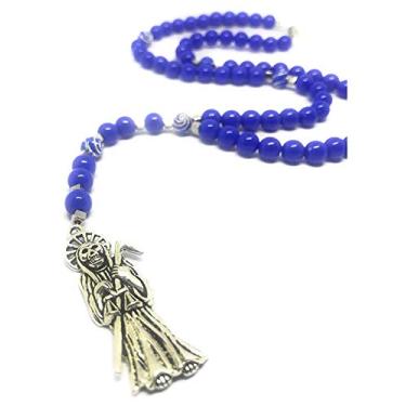 Imagem de Colar de acrílico da morte santa, estilo terço. Collar de la Santa Muerte de acrilico Estilo Rosario. Colar Grim Reaper estilo Y.