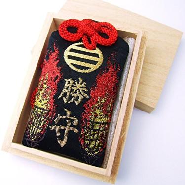 Imagem de Berloque japonês OMAMORI Good Luck Victory Win do santuário japonês com caixa de madeira