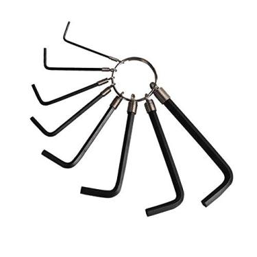 Imagem de WIROJ Conjunto de 8 chaves hexagonais com chave Allen Wrench ferramenta de reparo de bicicleta, forma de L, tamanho da chave: 1,5 mm, 2 mm, 2,5 mm, 3 mm, 3,5 mm, 4 mm, 5 mm, 6 mm (preto)