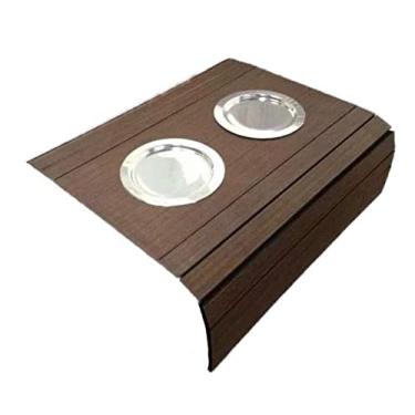 Imagem de Esteira Bandeja Para Braço Sofá Tabaco Porta Copo Alumínio