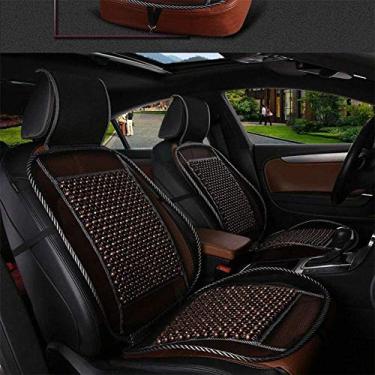Imagem de Almofada legal para carro temporada de verão motors universal contas de madeira vibração assento de carro peça única almofada legal carro uma peça almofada de assento modelo geral-café escuro atualizado