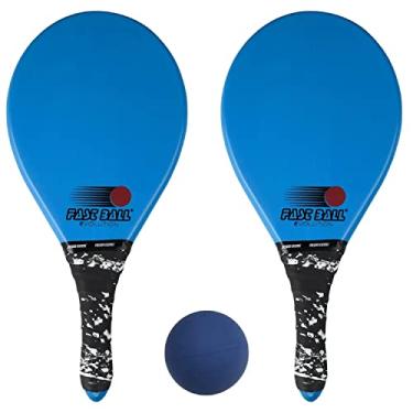 Imagem de Duas Raquetes De Frescobol Evolution Azul (Tipo Fibra) Pro + Bola