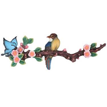 Imagem de KIZQYN Ganchos de casaco montado na parede cabide de roupas quarto sapato armário de sala de estar gancho pássaro criativo pendurado na parede cabide de casaco montado na parede (cor: 1)