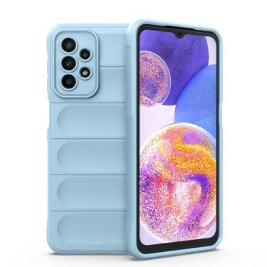 Imagem de Capa de celular de cor sólida TPU macia leve e à prova d'água para Samsung Galaxy A22 A12 A04 A34 A23 A52 A53 A73 M52 A13 5G 4G capa traseira para celular com sensação de pele fosca (azul claro, Samsung A34)
