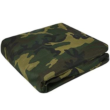 Imagem de Rede camuflada de serapilheira para caça, rede de camuflagem para guarda-sol rede militar floresta camuflagem cobertura redes para atividades ao ar livre, acampamento, persianas de pato, decoração, fotografia de vida selvagem, verde, 1,5 * 8 m/5 * 26,2 pés