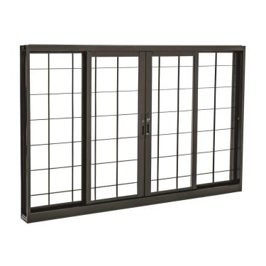 Imagem de Janela de Correr Grade Quadriculada Black em Aço 120 x 150 x 12 cm 4 Folhas Pratika Sasazaki