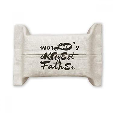Imagem de World's Okayest Father Bolsa de linho de algodão com citação de papel para lenços faciais