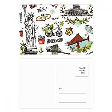 Imagem de Cartão postal Spring Liberty White House USA Graffiti conjunto de cartões postais de aniversário para enviar cartões de agradecimento