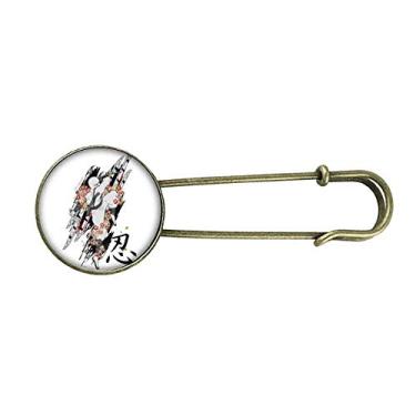 Imagem de Broche de metal retrô com espada Samurai Ninja da cultura japonesa