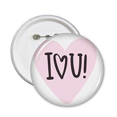 Imagem de I Love You Broches estilo citação rosa distintivo decoração de roupas 5 peças