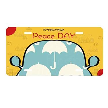 Imagem de DIYthinker Guarda-chuva branco padrão meteorológico placa etiqueta decoração carro dia da paz