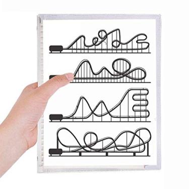 Imagem de Caderno de montanha-russa preta para parque de diversões, diário de folhas soltas recarregável