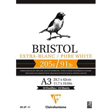 Imagem de CLAIREFONTAINE Bloco de Papel Desenho Bristol A3 205G/M², Branco