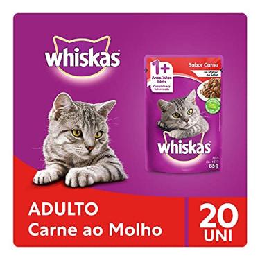 Imagem de Kit Ração Úmida Whiskas Sachê Carne ao Molho para Gatos Adultos 20x85g