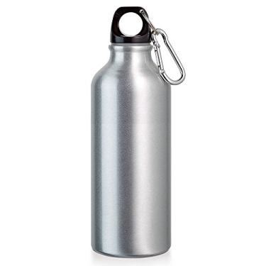 Imagem de Garrafa Squeeze Sport 500 ml com Mosquetão TopGet (Prata)