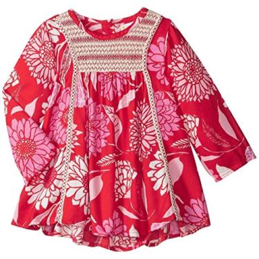 Imagem de Masala Vestido floral para meninas, Vermelho, 6-12 Months