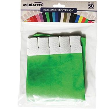 Imagem de Tecnomidia 39225362, Pulseira Identificação, Verde Fluor, Multicolor, pacote de 50