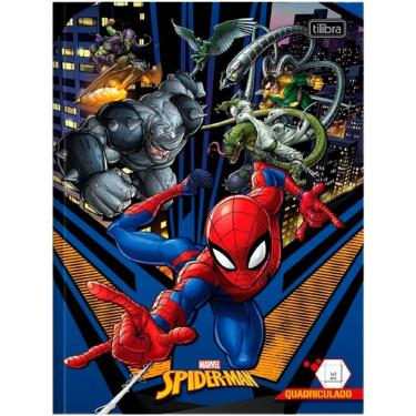 Imagem de Caderno Quadriculado 1.0 capa dura Tilibra Spider Man ação