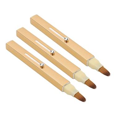 Imagem de Conjunto de Escova Labial Retrátil, Escova de Batom de Ponta Dupla Com Escova Corretiva, Vedação à Prova de Poeira, Cabelo de Fibra Macia, Elegante e Portátil, Dourado