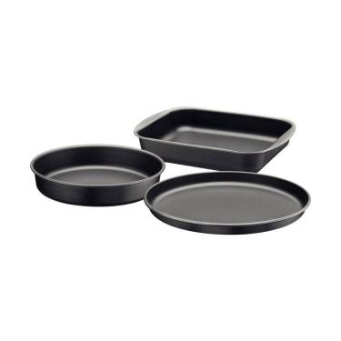 Imagem de Jogo De Assadeiras Alumínio 3 Peças Antiaderentes Brasil Grafite - Tramontina 20099084
