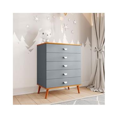 Imagem de Cômoda Infantil Bartira Ternura com 5 Gavetas - 70,8cm de largura