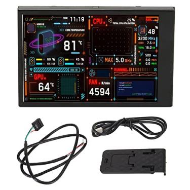 Imagem de Monitor de temperatura de computador, monitor de temperatura de PC de 3,5 polegadas com editor de tema visual, painel de sensor de PC, monitor de dados USB para exibição de temperatura da CPU