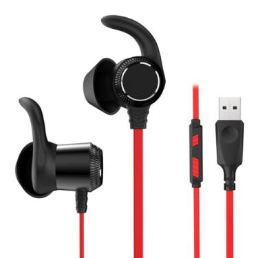 Imagem de CIADAZ TG10 Fones de ouvido para jogos Fone de ouvido com fio USB para laptop com microfone com cancelamento de ruído Ergonômico Silicone Pontas de ouvido para ajuste seguro