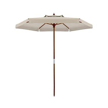 Imagem de Ombrelone Madeira 2,4m Xangri-lá Bagum Sombreiro Jardim Bege - 240606 Belfix