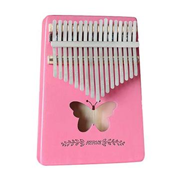 Imagem de Piano de dedo 17 teclas série rosa Kalimba instrumento de polegar, piano de dedo de polegar de bolso, piano Mbira para amantes de música, com martelo de afinação (18 cm x 13 cm) rosa 6