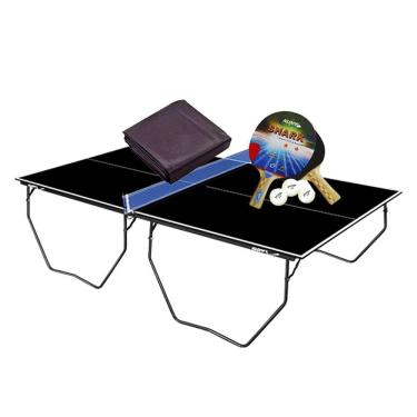 Imagem de MESA PING PONG COR PRETA  MDP 15mm 1087 KLOPF + KIT 5055 + Capa Slim