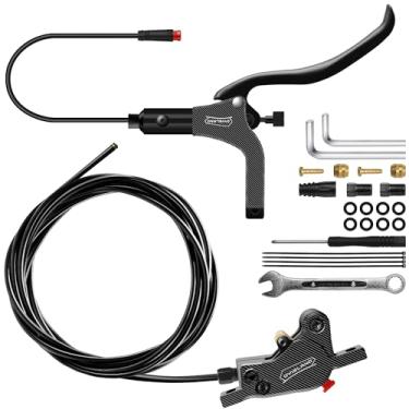 Imagem de DYISLAND LD-200 - Conjunto de travões de disco hidráulico de 2 pistões para bicicleta elétrica, kit de travão hidráulico de 2 pinos, kit de travão hidráulico com ferramentas de montagem e parafusos