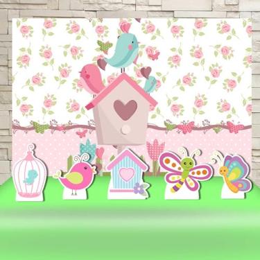 Imagem de Kit Decoração Festa de Aniversário Infantil Painel + Displays Jardim Encantado