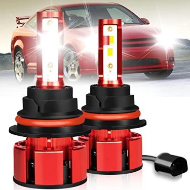 Imagem de OBNDVU Apto para Chevrolet Chevy Cobalt 2005-2010 lâmpadas de farol de LED, 9007 lâmpadas de farol de LED Hi&Lo feixe duplo, 6500K branco 36000LM 9007 faróis de LED, chips CSP 500% mais brilhantes, 2 lâmpadas 9007