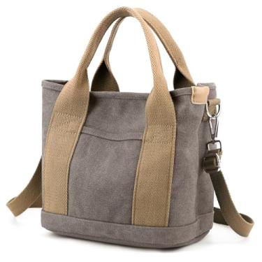 Imagem de Sacola pequena com zíper bolsa feminina de lona transversal bolsa de ombro Satchel Hobo Bag Messenger Bag 2023, Z06 Denim Grey, Large