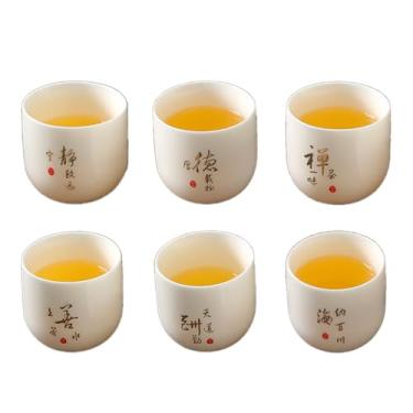 Imagem de JinRu BaoHua Xícaras de chá chinesas, xícaras de chá de Kung Fu, chá verde, chá Oolong, chá Puerh Xícaras de chá estilo chinês 6 peças