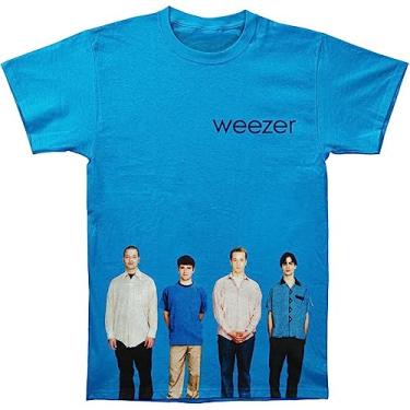 Imagem de MERCH2ROCK Camiseta masculina álbum azul Weezer | Mercadoria oficialmente licenciada, Azul, XXG