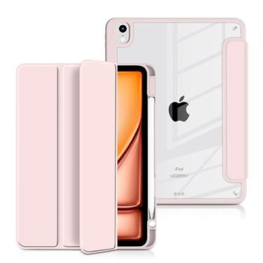 Imagem de Batianda Capa híbrida para iPad Air de 11 polegadas 2025 M3 2024 M2 Chip [compartimento embutido para Apple Pencil ] Capa premium de design elegante com capa traseira transparente TPU amortecedora