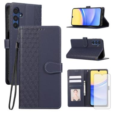 Imagem de Asuwish Capa de telefone para Samsung Galaxy A15 5G/4G capa carteira com protetor de tela de vidro temperado e alça de pulso flip porta-cartão de crédito suporte fólio bolso bolsa celular A 15 G5 15A