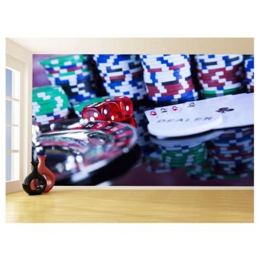 Imagem de Papel De Parede 3D Salão De Jogos Cartas Poker 3,5M Jcs80