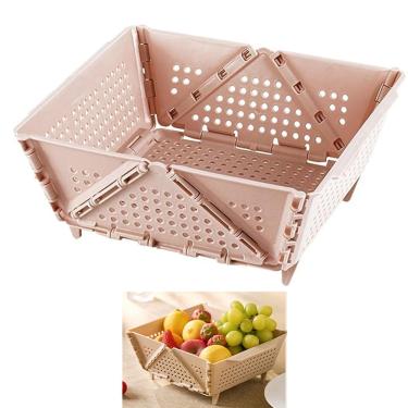 Imagem de Cesta Secar Frutas Verduras Vegetais Fruteira Dobravel Cozinha Copa Casa Porta Objetos Organizador